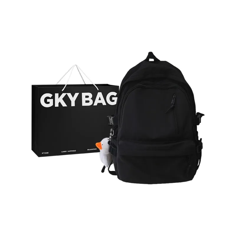 GKY Nylon Backpack Regular Unisex Blue/Black/Pink/Yellow/White-7