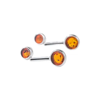 S&A S925 Silver Amber Fine Jade Earrings Women's