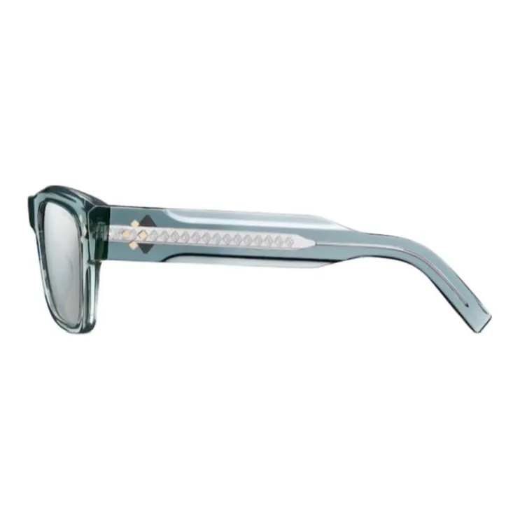 DIOR Acetate Metal Diamond Irregular Shape Sunglasses Men's Blue-2