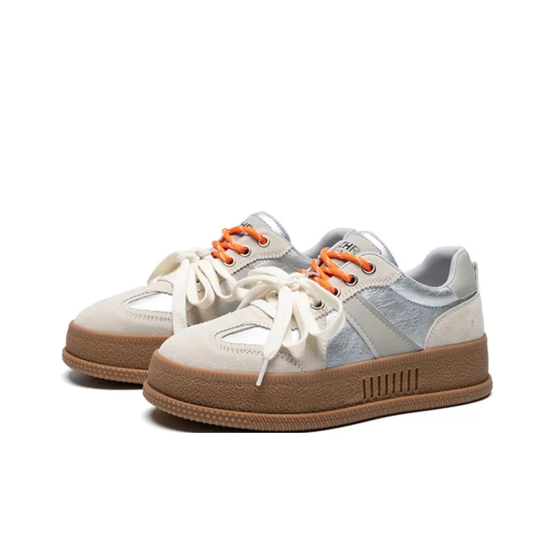 ZHR Classic Vintage T-Head White Sneakers Cushioning Wear-Resistant Low-Top Skateboard Shoes Women's-1