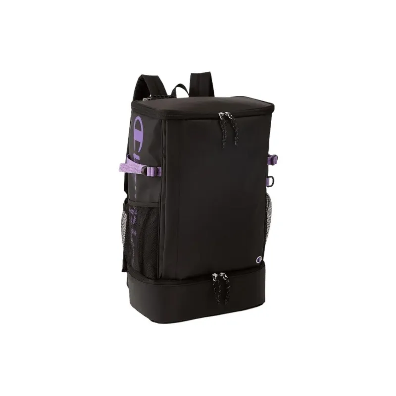 Champion Recycled Polyester Patchwork Canvas Backpack Unisex Black Purple-1
