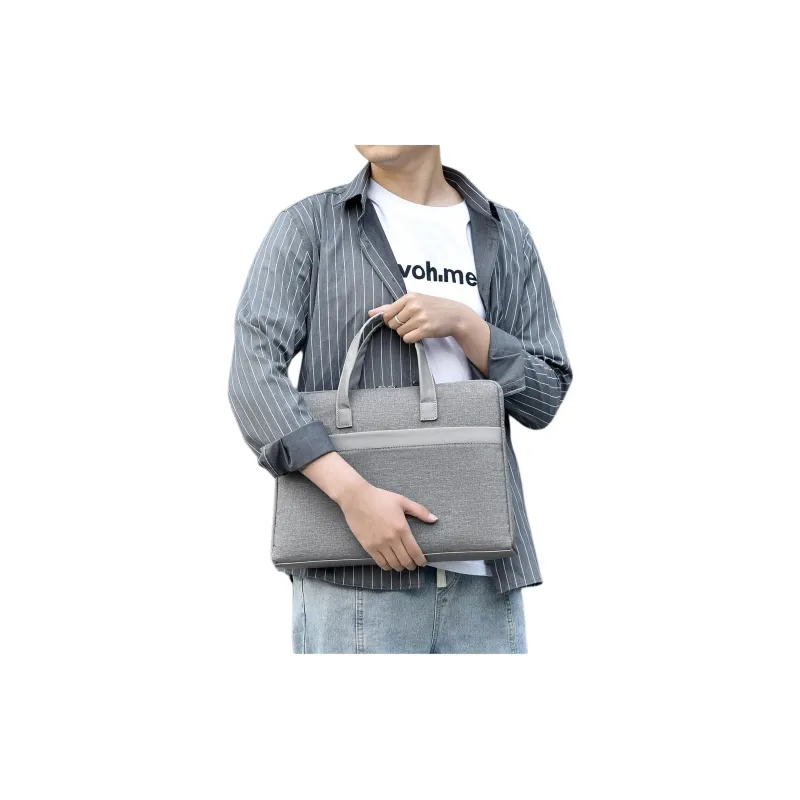MUYKUY Polyester Handbag File Bag Laptop Bag Briefcase Large Size Unisex Black/Gray-6
