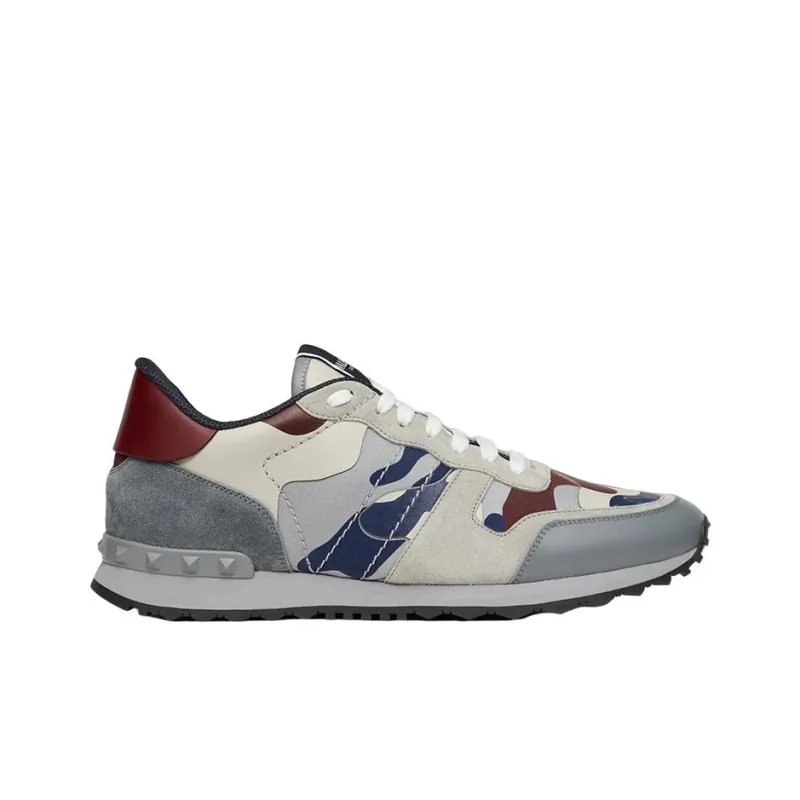 Valentino Rockrunner Low Top Casual Shoes Men's Red Gray-1