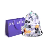 Purple & White+Premium Shopping Bag