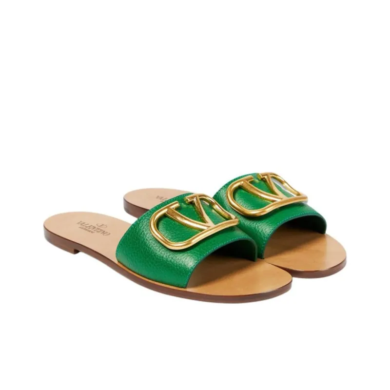 Valentino Slide Slippers Women's Green-3
