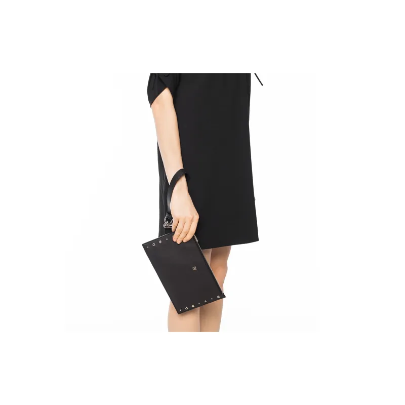FANSIZHE Leather Clutch Women's Black-4