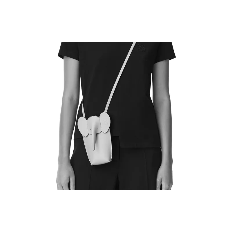 LOEWE Cow Leather Crossbody Bags Cell Phone Pouch Women's Lemon-4