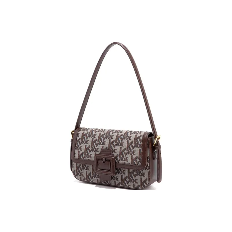 CLEVER& KETCH PU Shoulder Bag Women's Khaki/Black/Coffee-7