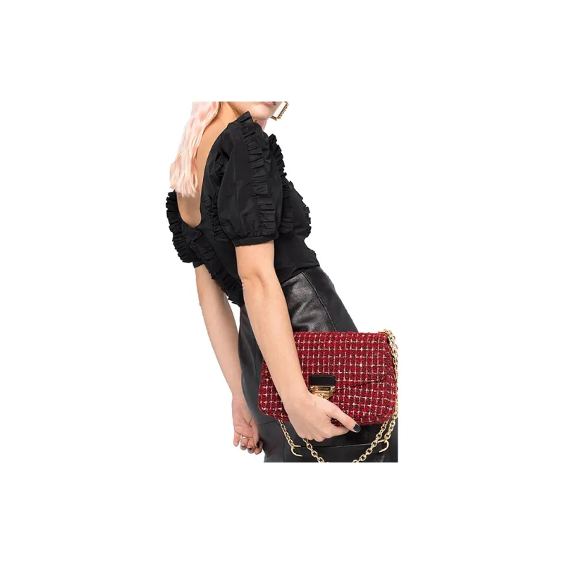 MICHAEL KORS Soho Leather Shoulder Bag, Crossbody Bag Large Size Women's Red-5