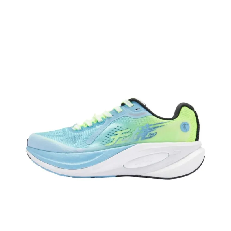 QIAODAN Borderless PRO Running Shoes Men Low Top Rain Wave Blue/Flying Shadow Green-0