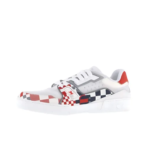 LOUIS VUITTON Trainer Skateboard Shoes Men Low-Top Red/White