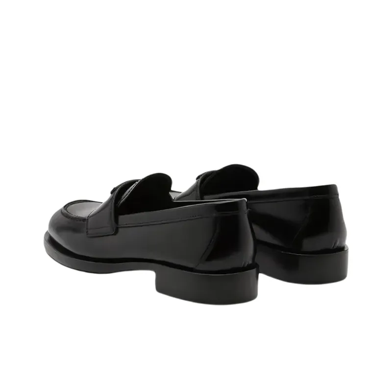 PRADA Logo-plaque Leather Loafers-3