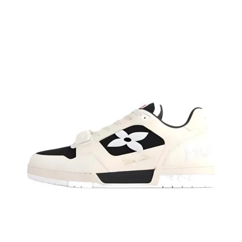 LOUIS VUITTON Trainer Skateboard Shoes Women's Low-Top Beige