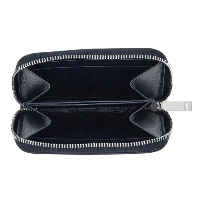 FERRAGAMO Palm Calfskin Wallet Men's Midnight Blue & Black-2