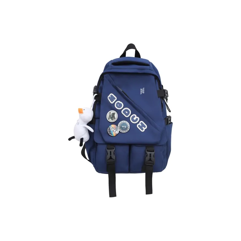 NOMK Nylon Backpack Handbag Unisex White/Black/Red/Blue-6