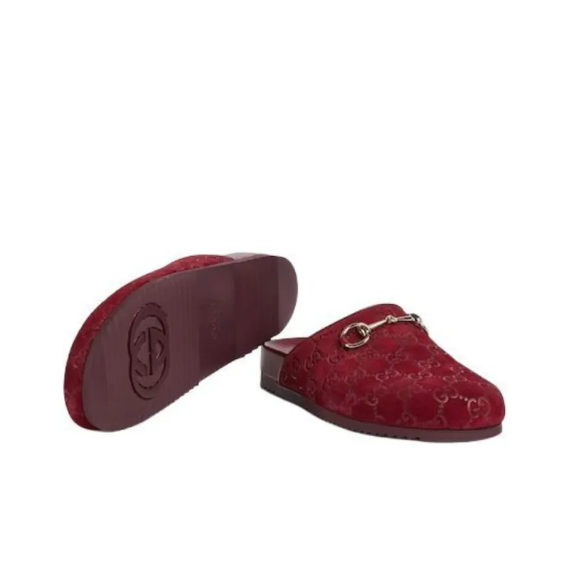 GUCCI Closed Toe Slippers 3.5cm Women's Red-5