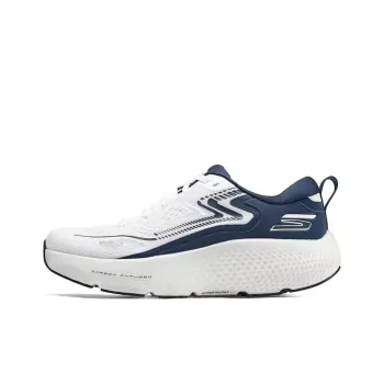 Skechers Go Run Max Road 6 Wear Resistant Low Top Training Running Shoes Men's White Blue