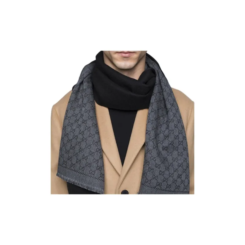 GUCCI Gg Jacquard Pattern Knitted Scarf-4
