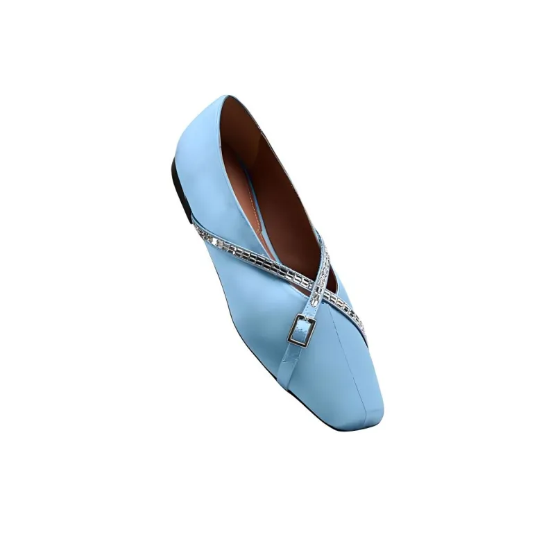 D'ACCORI Cara Ballet Flats Casual Single Shoes Women's Blue-3