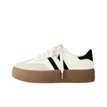 KARLIE KELLER Skateboard Shoes Women's Low Top White/Beige/Coffee