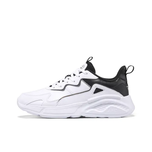 361° Cushioning Lightweight Height Increasing Low-Top Casual Shoes Women's White Black