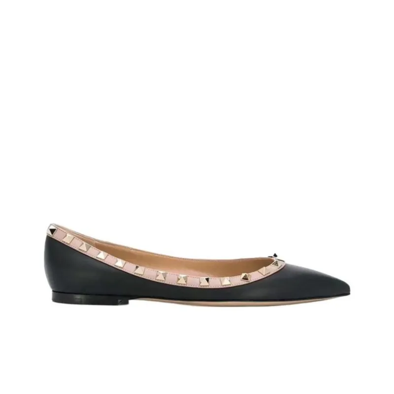 Valentino Rockstud GARAVANI Casual Single Shoes Women's Black-1