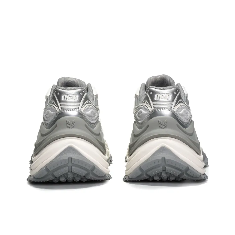 OGR Abrasion Resistant Breathable Height Increasing Low Top Running Shoes Unisex Beiya Silver-3