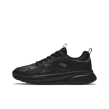 Anta Anti Slip Wear Resistant Low Top Casual Shoes Women's Black Steel Gray