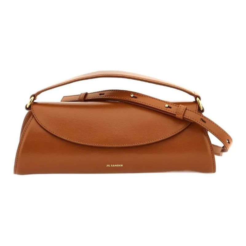 JIL SANDER Calfskin Shoulder Bag, Crossbody Bag, Handbag Trumpets Women's Brown-0