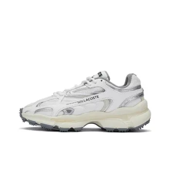 LACOSTE Anti Slip Wear Resistant Low Top Casual Shoes Women's White Gray