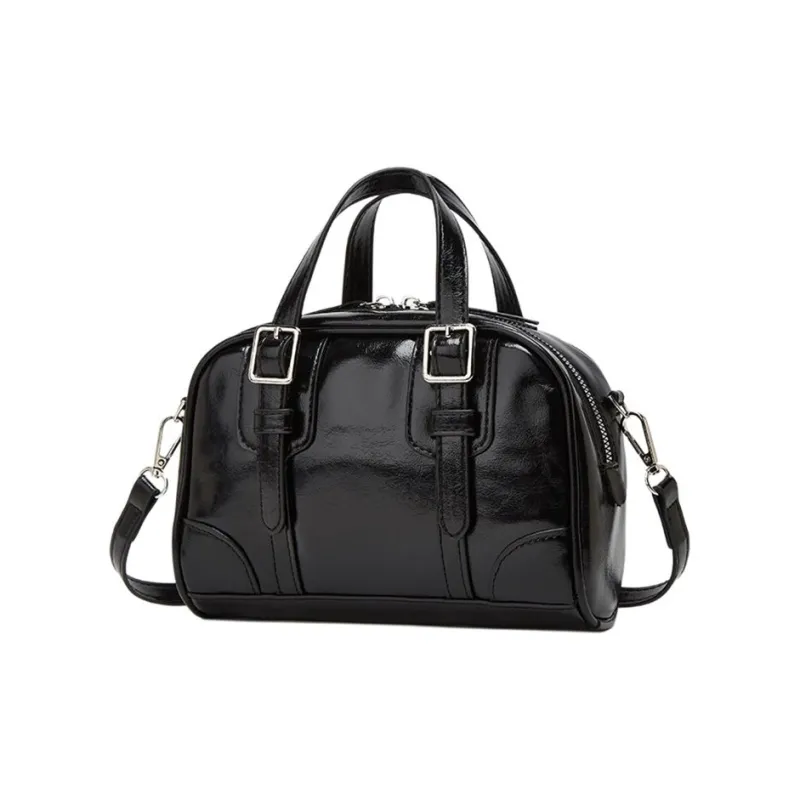 Carksky PU Portable Crossbody Bag Women's Black/Coffee/Silver-0