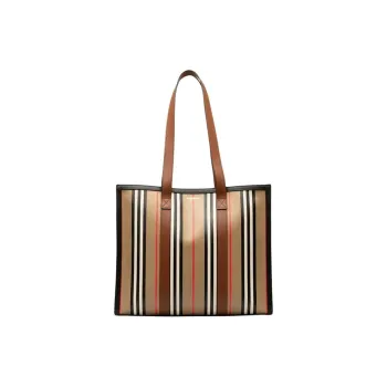 Burberry Canvas Tote Bag Shopping Bag Handbag Shoulder Bags Medium Size Women's Khaki