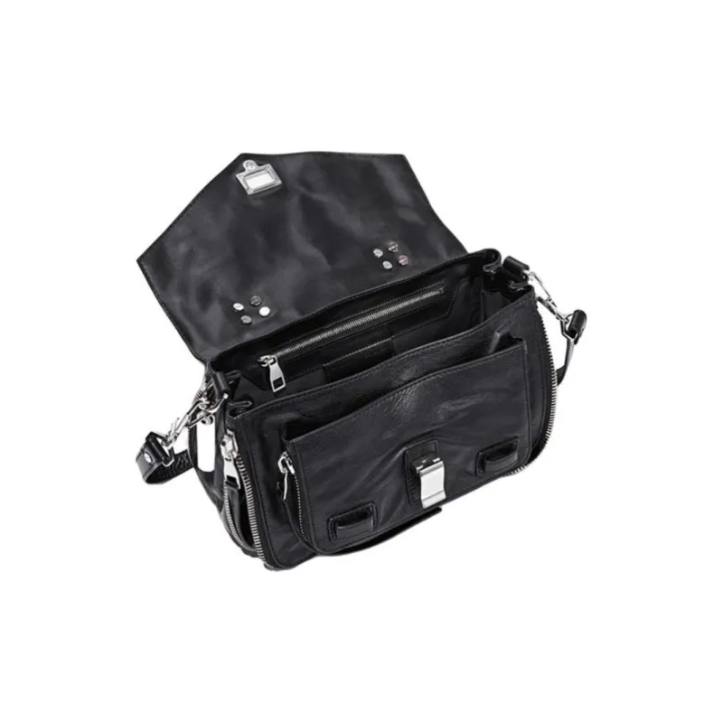 PROENZA SCHOULER Cow Leather Shoulder Bag Crossbody Bag Handbag Small Size Women's Black-3