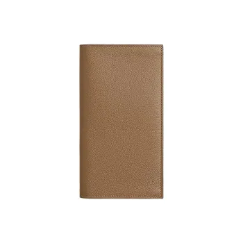 HERMES Citizen Twill Evercolor Calfskin Wallet Men's Chestnut Pimento Yellow