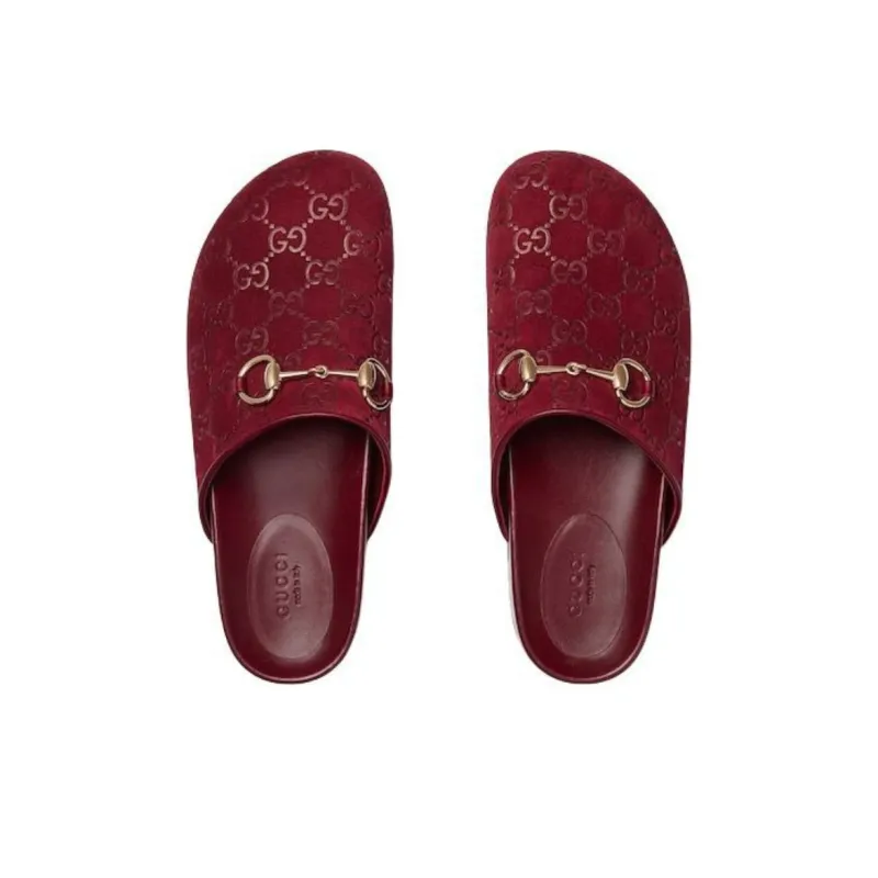 GUCCI Closed Toe Slippers 3.5cm Women's Red-3