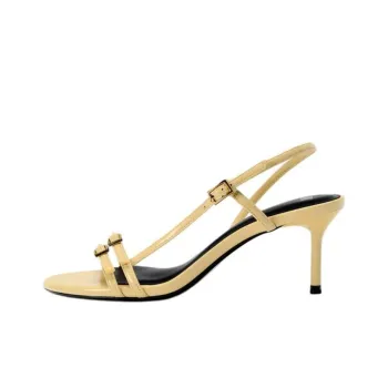 ZARA Strap Sandals 6.5cm Women's Yellow