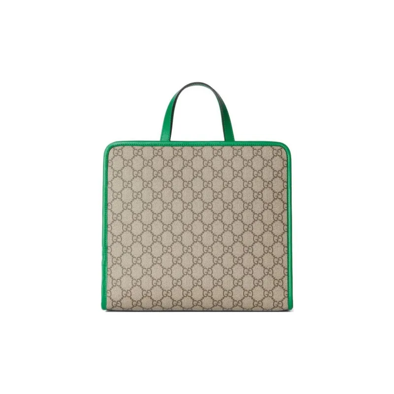 GUCCI Supreme Canvas Tote Bag Shopping Bag Handbag Kids' Beige & Ebony-6