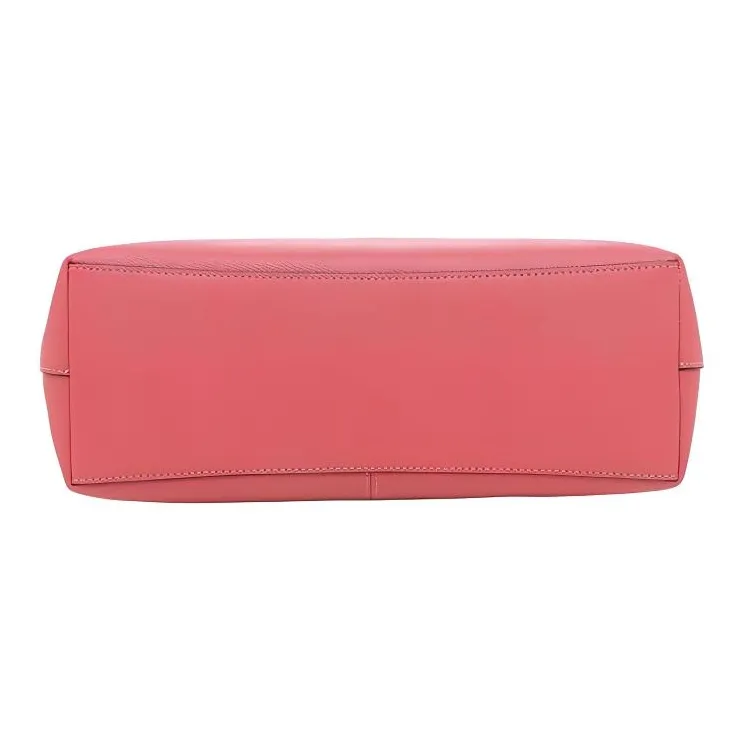 COACH Zip Top Tote Cross Grain Leather Tote Bag, Shopping Bag, Handbag, Shoulder Bag Women's Watermelon Red-4