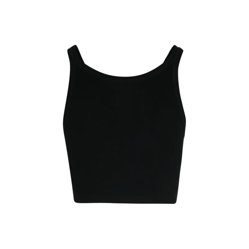 PALM ANGELS Logo embroidered Ribbed Tank Top-1