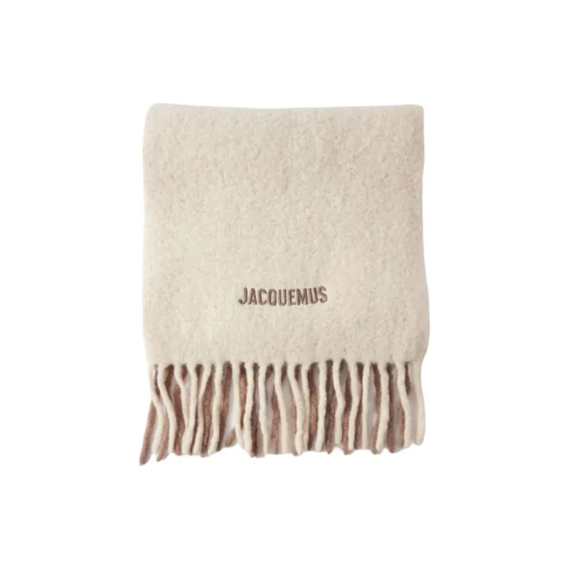 Jacquemus Alpaca Knit Scarves Women's Beige-1