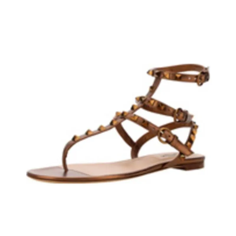 Valentino Rockstud One Strap Sandals Women's Bronze-2