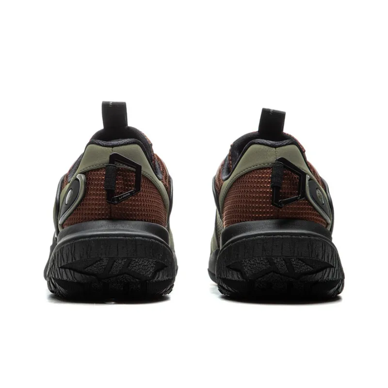 LiNing CF Tracing Hiking EDC Cushioning, Slip Resistant, And Abrasion Resistant Low Top Hiking Shoes Unisex Green Umber-4
