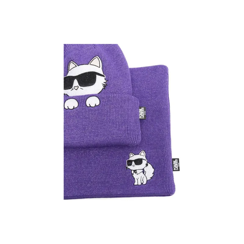 Karl Lagerfeld Kids Choupette Beanie And Cowl Set-2