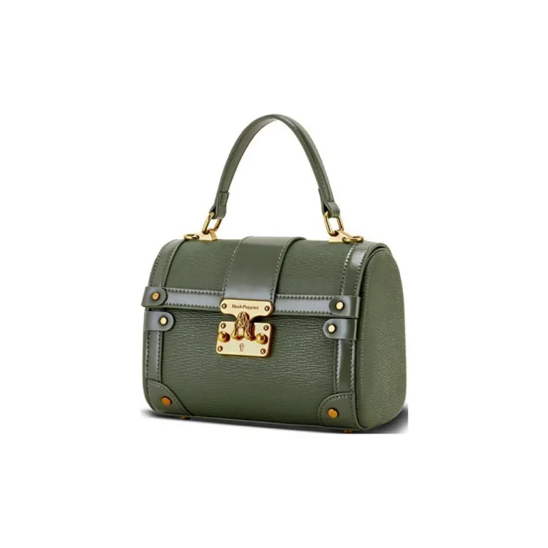 Hush Puppies Cow Leather One Shoulder Handbag Regular Women's Black/Green-6