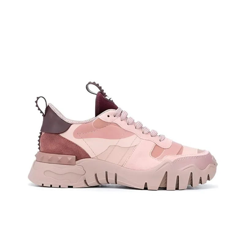 Valentino Rockrunner Plus Anti Slip Wear Resistant Low Top Casual Shoes Women's Pink-1
