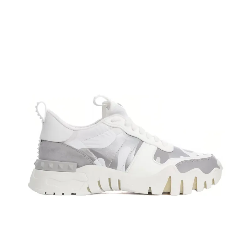 Valentino Rockrunner Low Top Casual Shoes Women's White Gray-1