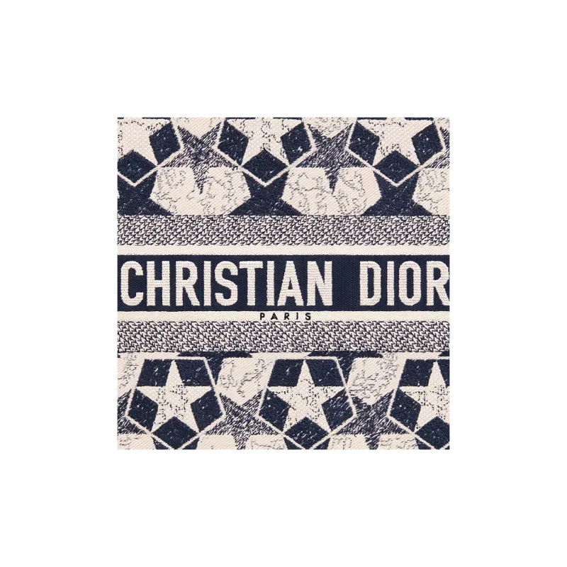 DIOR BookTote Embroidery Tote Bag Shopping Bag Handbag Women's White/Blue-3
