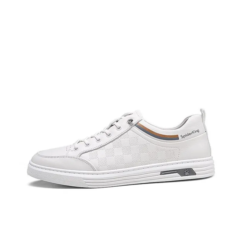 Spider King Low Top Skateboard Shoes Men's White-0