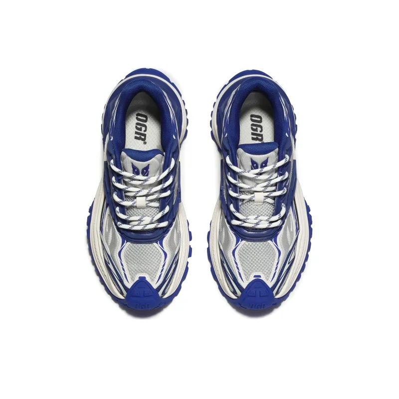 OGR Abrasion Resistant Breathable Height Increasing Low Top Running Shoes Unisex Luo Blue-2