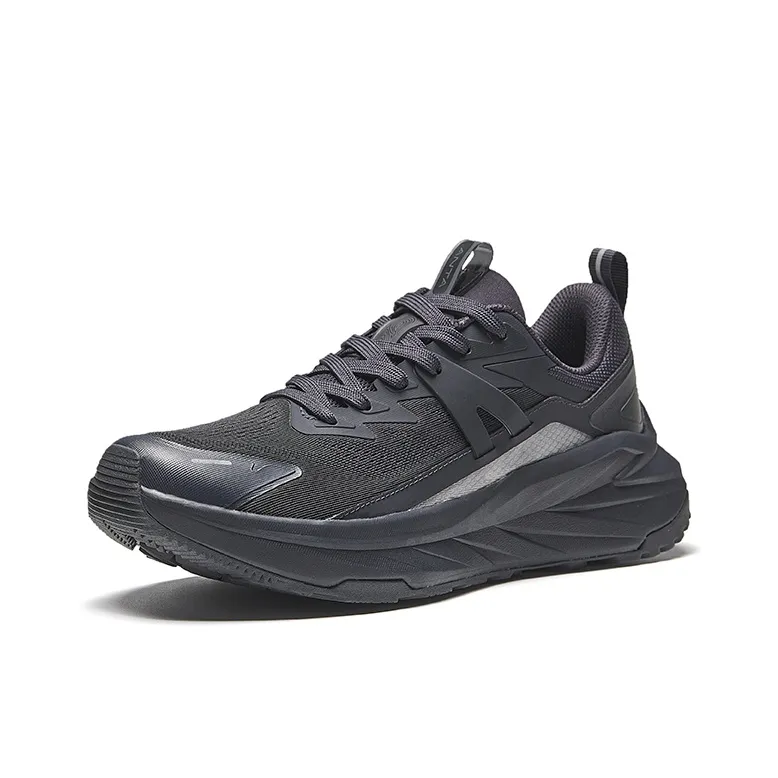 Anta Running Collection Non-slip Wear-resistant Shock Absorption Low-Top Casual Running Shoes Men's Gray Black-1
